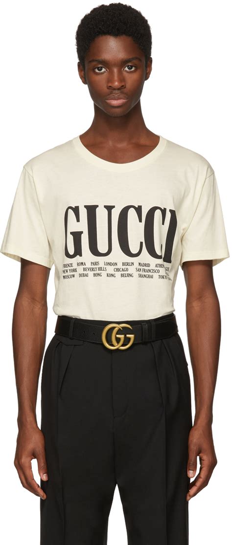 gucci off-white gucci cities t-shirt|all white gucci t shirt.